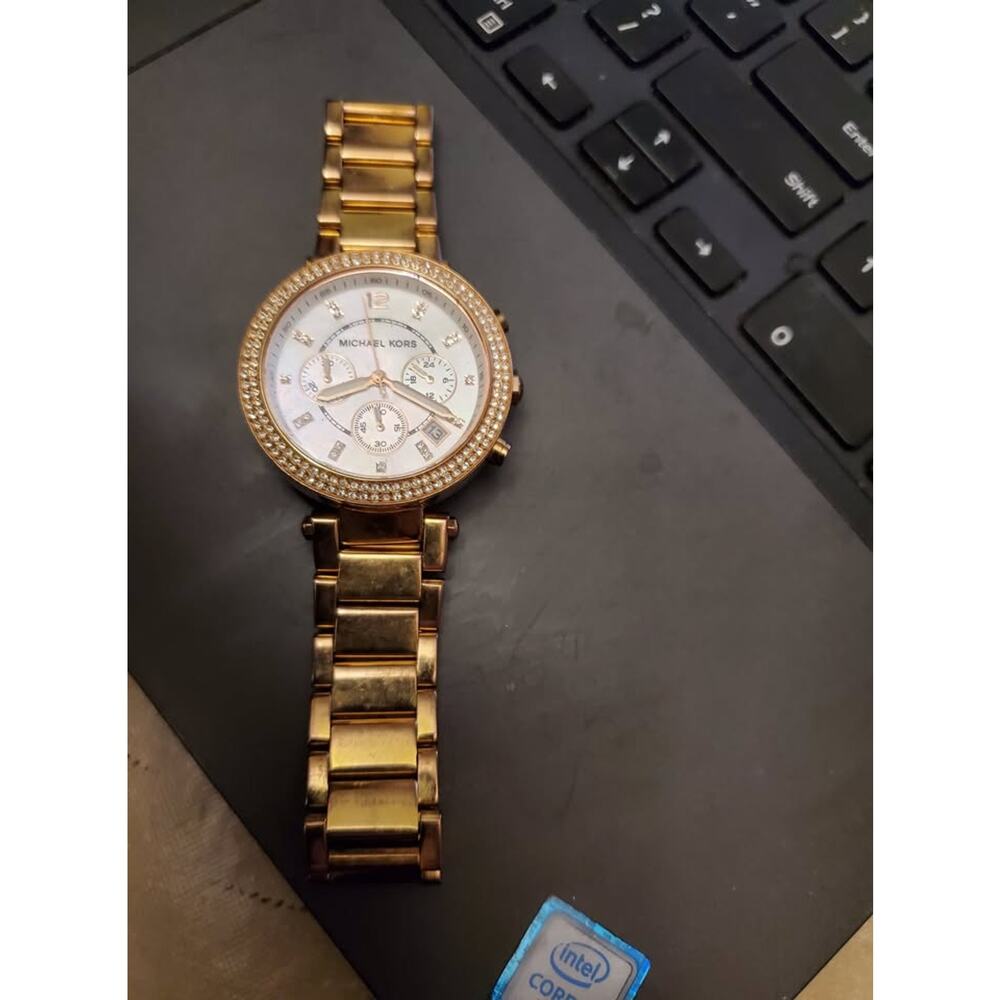 Michael Kors Parker Chronograph Rose Gold-Tone Stainless Steel Watch